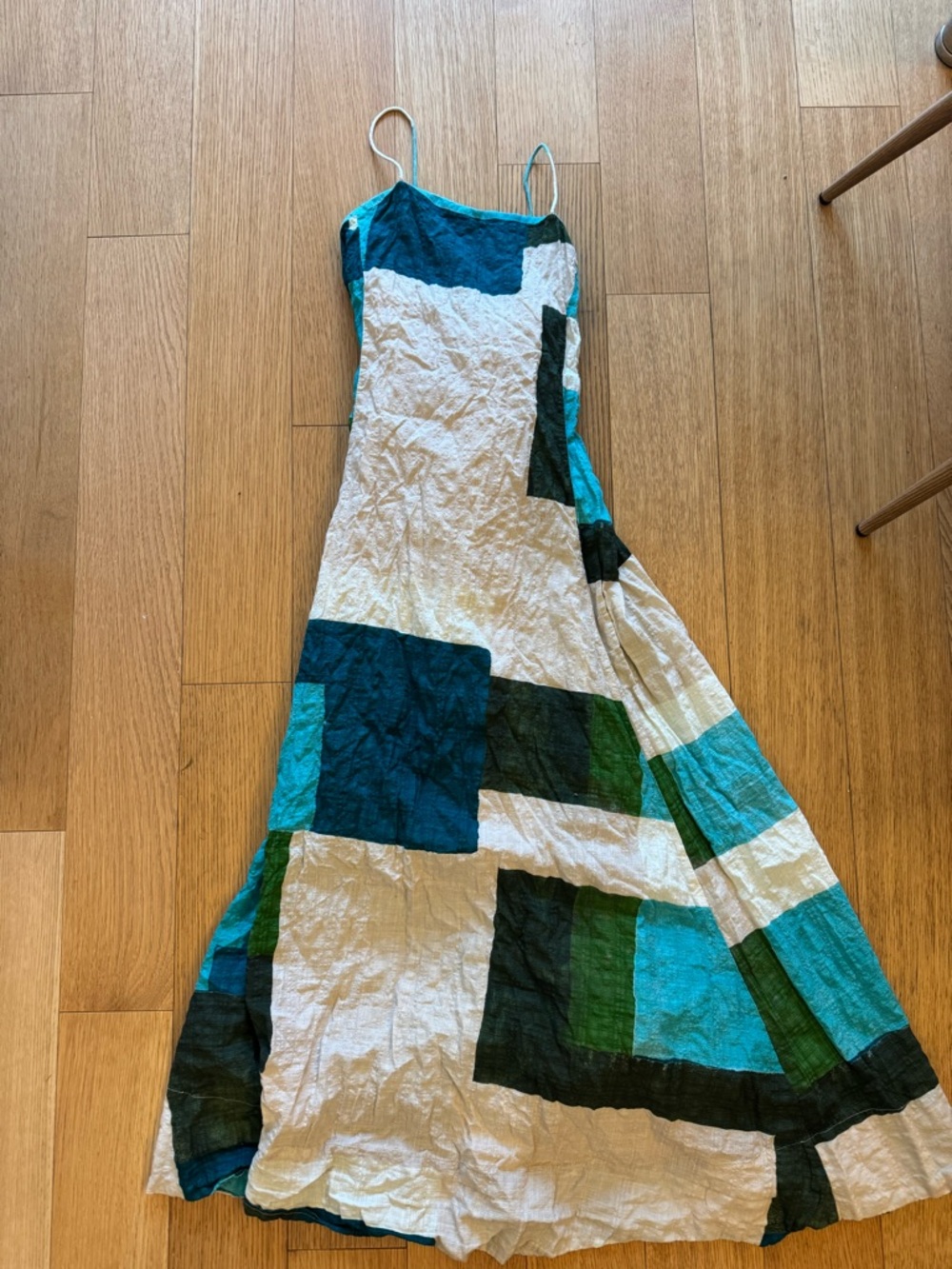 Express Colorblock Maxi Dress in Teal, Green & White